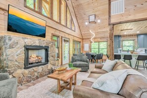 Cabana, 3 quartos | Área de estar | Smart TV