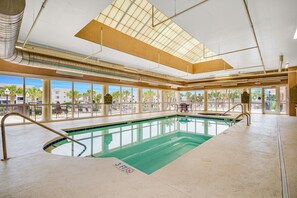 Indoor pool, a heated pool - 3BR- 5th floor- Lake & Golf View condo|Short walk to beach| Resort Access| (North Myrtle Beach)