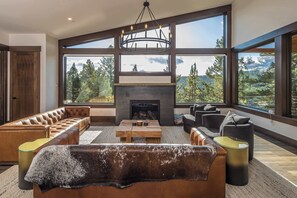TV, fireplace, offices