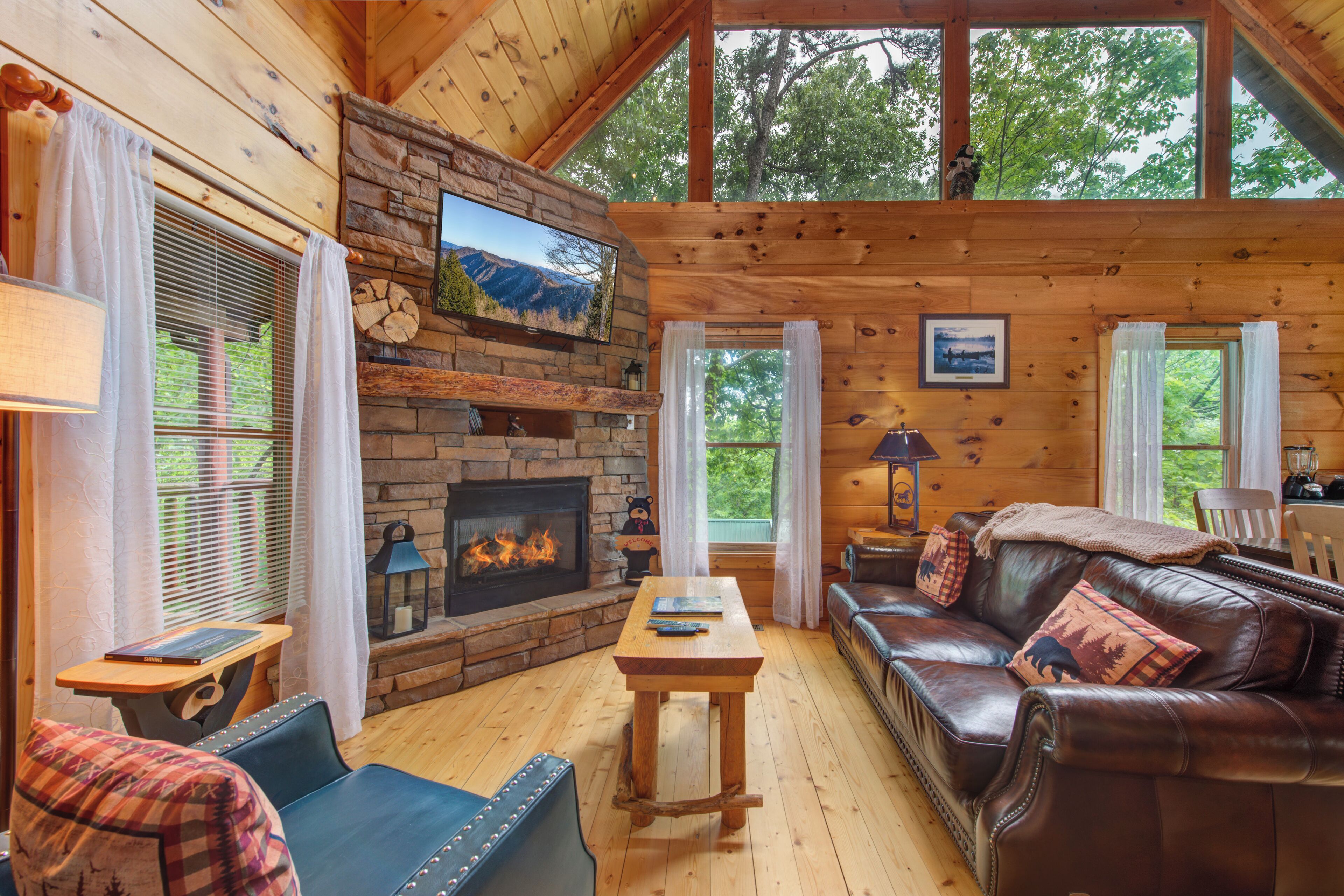 Smart TV, fireplace, video games, foosball