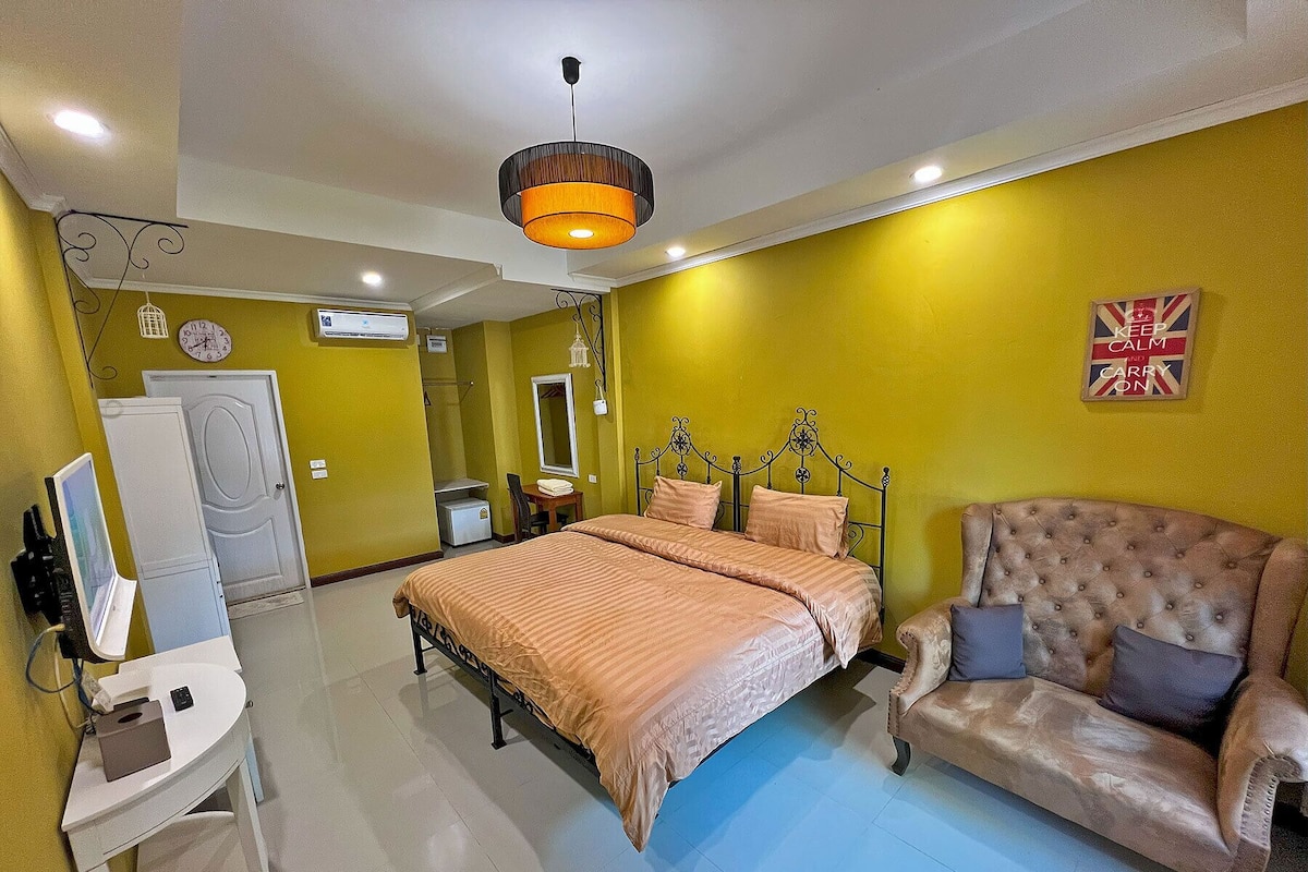 Vintage room king | 1 dormitorio, escritorio, wifi gratis y ropa de cama