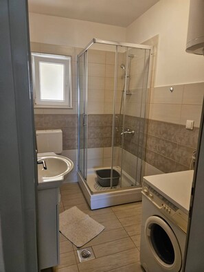 Apartment | Bathroom | Shower, hair dryer - Cozy Studio Apartment in Grebastica (Sibenik)