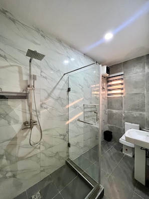 Towels, soap, toilet paper
