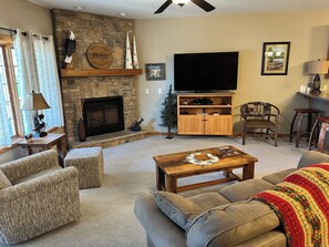 TV, fireplace - CONDO 301 by Eagle Waters Resort (eagle river)