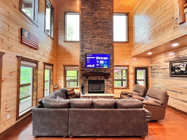 Smart TV, fireplace, video games