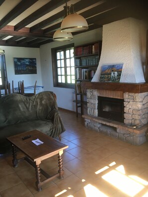 Télévision, cheminée