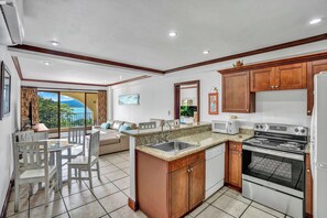 Condo, Balcony, Ocean View | Private kitchen | Electric kettle - Newly Remodeled Flamingo Condo with Sweeping Ocean Views, Spacious Terrace & Walkable Location (Cabo Velas)