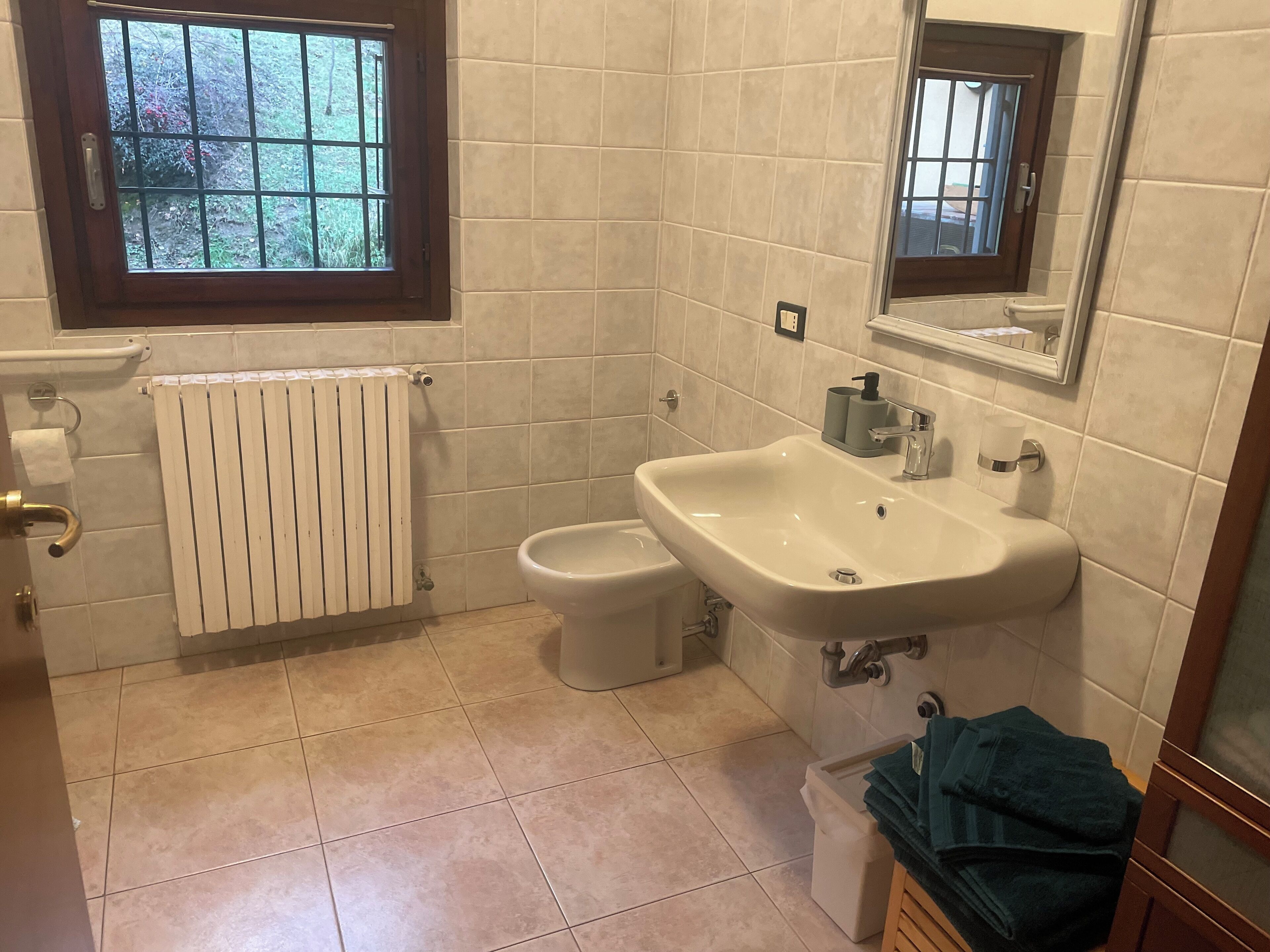Shower, eco-friendly toiletries, hair dryer, bidet