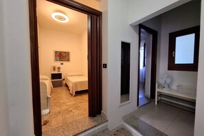 2 bedrooms, travel crib