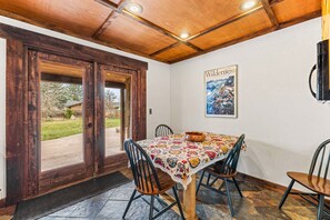 Dining - Meadows Valley Retreat - Pet-friendly home with fire pit, large fenced yard, and trailer parking. (New Meadows)