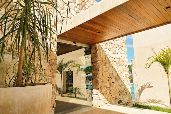 Breakfast, lunch, dinner served; Fusion cuisine, pool views