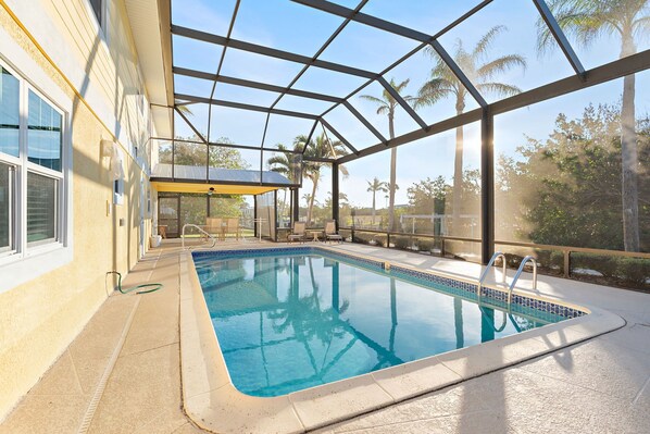 Outdoor pool, a heated pool