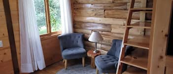 Standard Cabin, Mountain View | Living area | Fireplace
