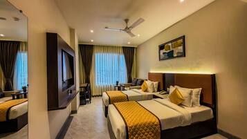 Deluxe-værelse med 2 enkeltsenge | Premium-sengetøj, skrivebord, ekstra senge (tillægsgebyr), gratis Wi-Fi