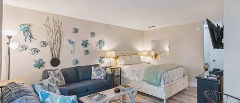 1 dormitorio, cuna de viaje, wifi gratis y ropa de cama