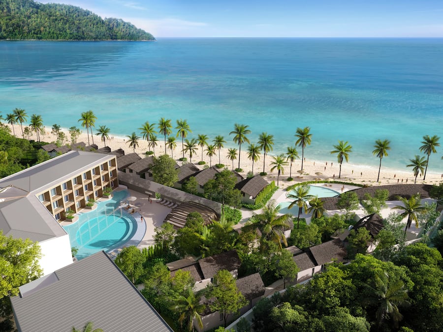 Kolam renang outdoor, dengan payung kolam renang