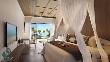 Premium Room, Sea View | Minibar, in-room safe, desk, blackout curtains