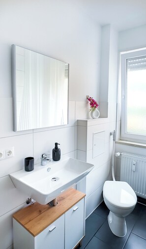 Haartrockner, Handtücher, Toilettenpapier