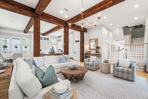 Smart TV, fireplace, foosball, stereo