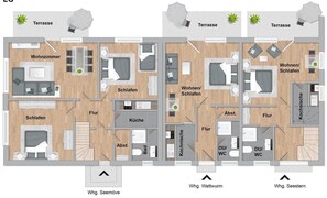 Floor plan - Apartment 'Wattwurm' with Shared Garden and Wi-Fi (Norden)
