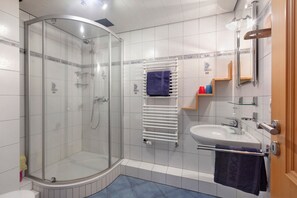 Shower, hair dryer, towels - Apartment 'Schweizer' with Mountain View, Balcony and Wi-Fi (Bernau im Schwarzwald)