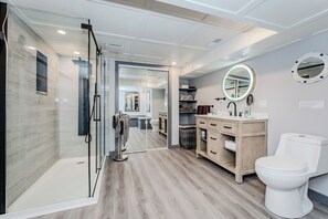 Hair dryer, towels