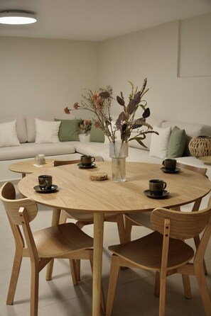 Superior Apartment, Garden View | Iron/ironing board, free WiFi, bed sheets - Villa Fleria Seaside Studios & Apts (Platanias)