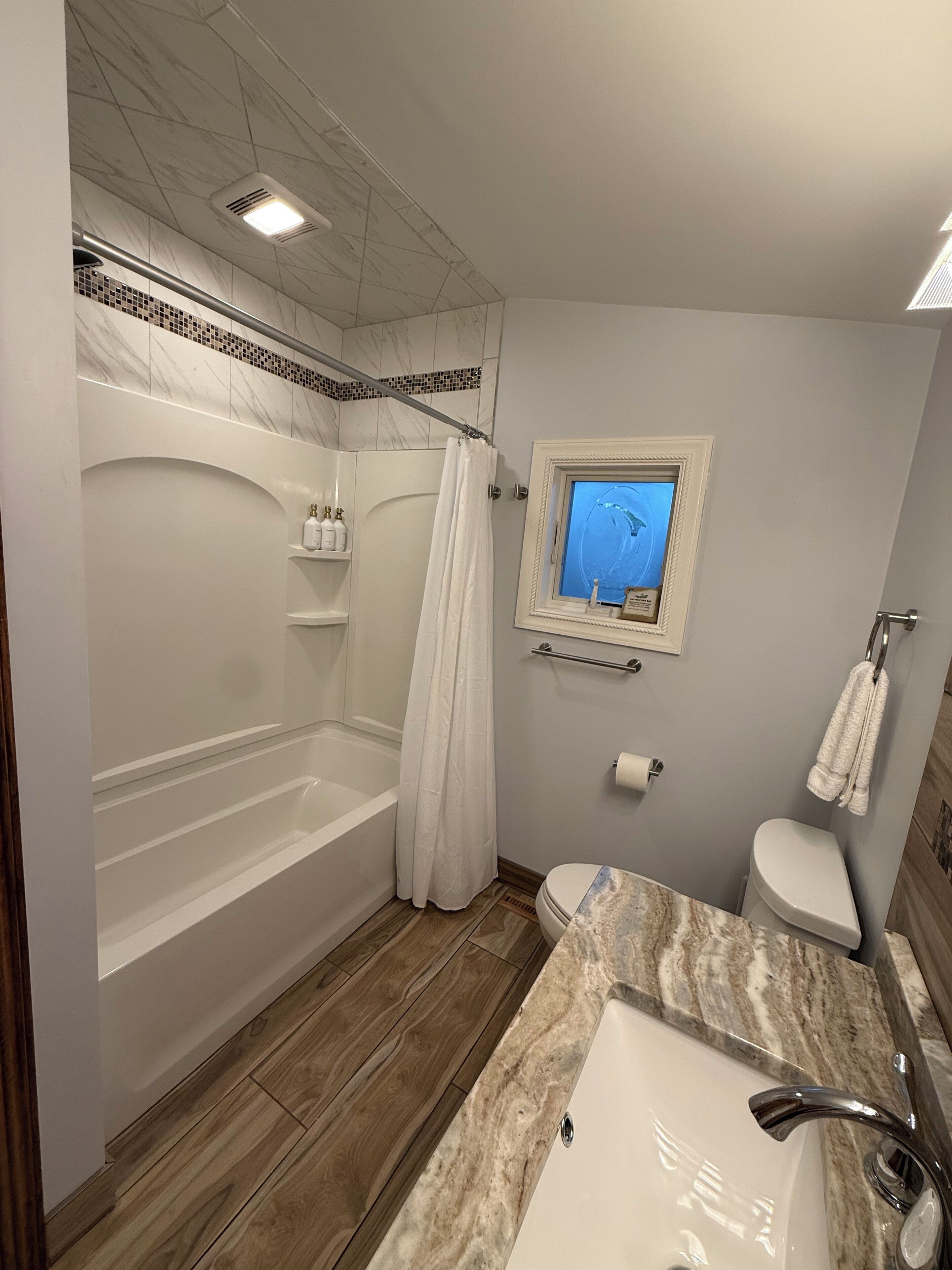 Hair dryer, towels