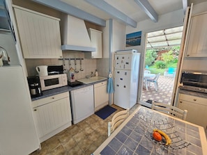Fridge, microwave, dishwasher