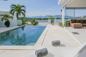 Pool - Stylish 3BR villa with sea views, private pool, near Fisherman’s Village. (Ko Samui District)