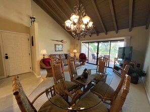 TV connectée, lecteur de DVD, livres, vidéothèque