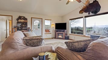 Télévision, cheminée