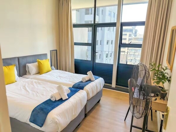 2 slaapkamers, een strijkplank/strijkijzer, wifi, beddengoed