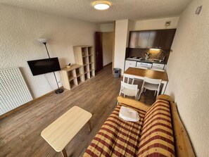 Living area - 20m from resort center, 4th floor, balcony, tv, ski locker, 33m², Les 2 Alpes (Les Deux Alpes)
