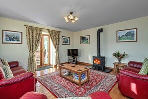 Cottage | Living room - Cottage on Cardigan Bay With Hot Tub (Talybont)