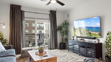 Smart TV, table football, ping pong, books