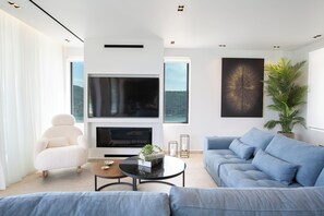 Villa, 4 Bedrooms, Private Pool, Sea View | Living area - Pothos Villas (Lefkada)