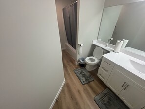Towels, soap, shampoo, toilet paper