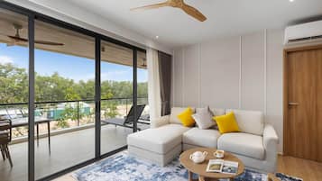 Superior Apartment, 2 Bedrooms, Non Smoking | Living area | 50-inch LCD TV with cable channels