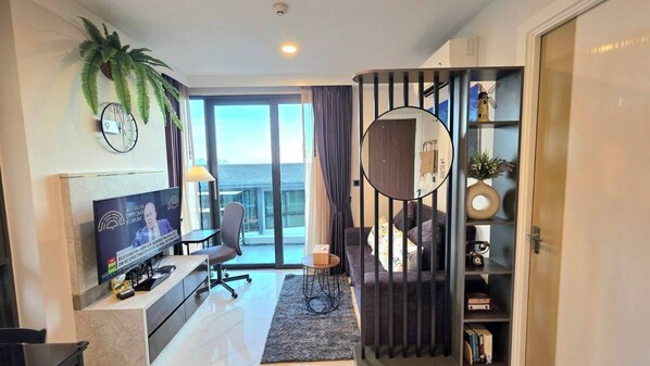 Shared Dormitory, 1 Bedroom, Accessible | Living room - Room-a302 - 1 Bdr Condo With Sea View, A (Krabi)