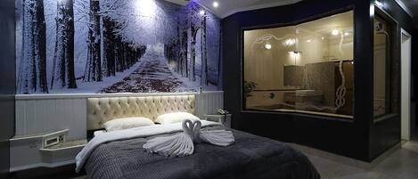 Hair dryer, slippers, towels, soap