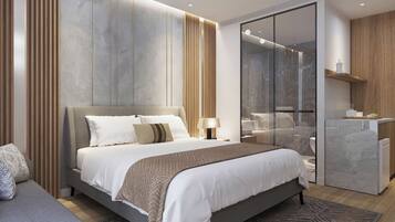 Phòng đôi tiện nghi đơn giản | Minibar, bàn, khu vực làm việc phù hợp cho laptop, phòng cách âm