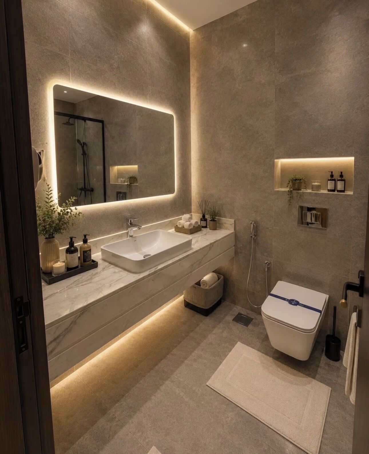 Dusche, Hydromassagedusche, kostenlose Toilettenartikel, Haartrockner