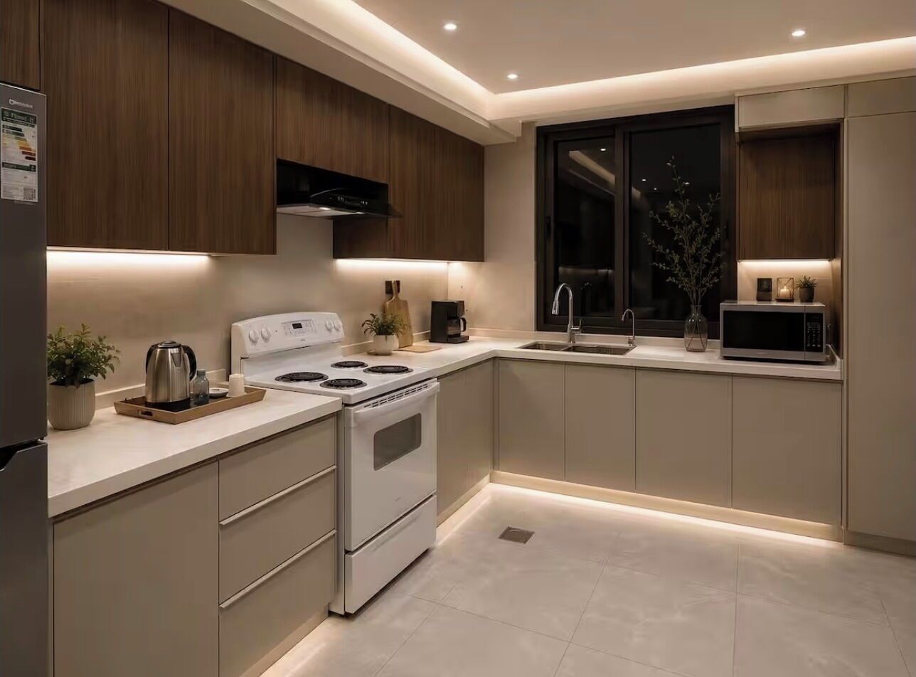 Comfort Apartment | Private kitchen | Fridge, microwave, coffee/tea maker, electric kettle