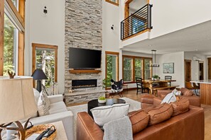 TV, fireplace, offices