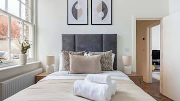 1 bedroom, desk, iron/ironing board, travel cot