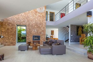 TV, fireplace, stereo - My Rental Homes - Villa Castiglioni luxury home with private pool (Sant Antoni De Portmany)