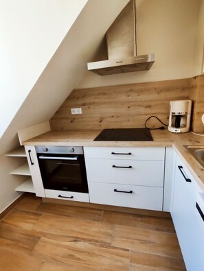 Fridge, oven, stovetop, dishwasher