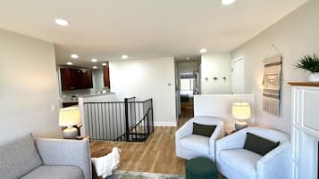 Smart TV, fireplace, video games, books