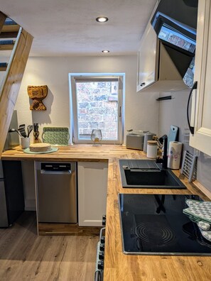 Fridge, microwave, stovetop, dishwasher